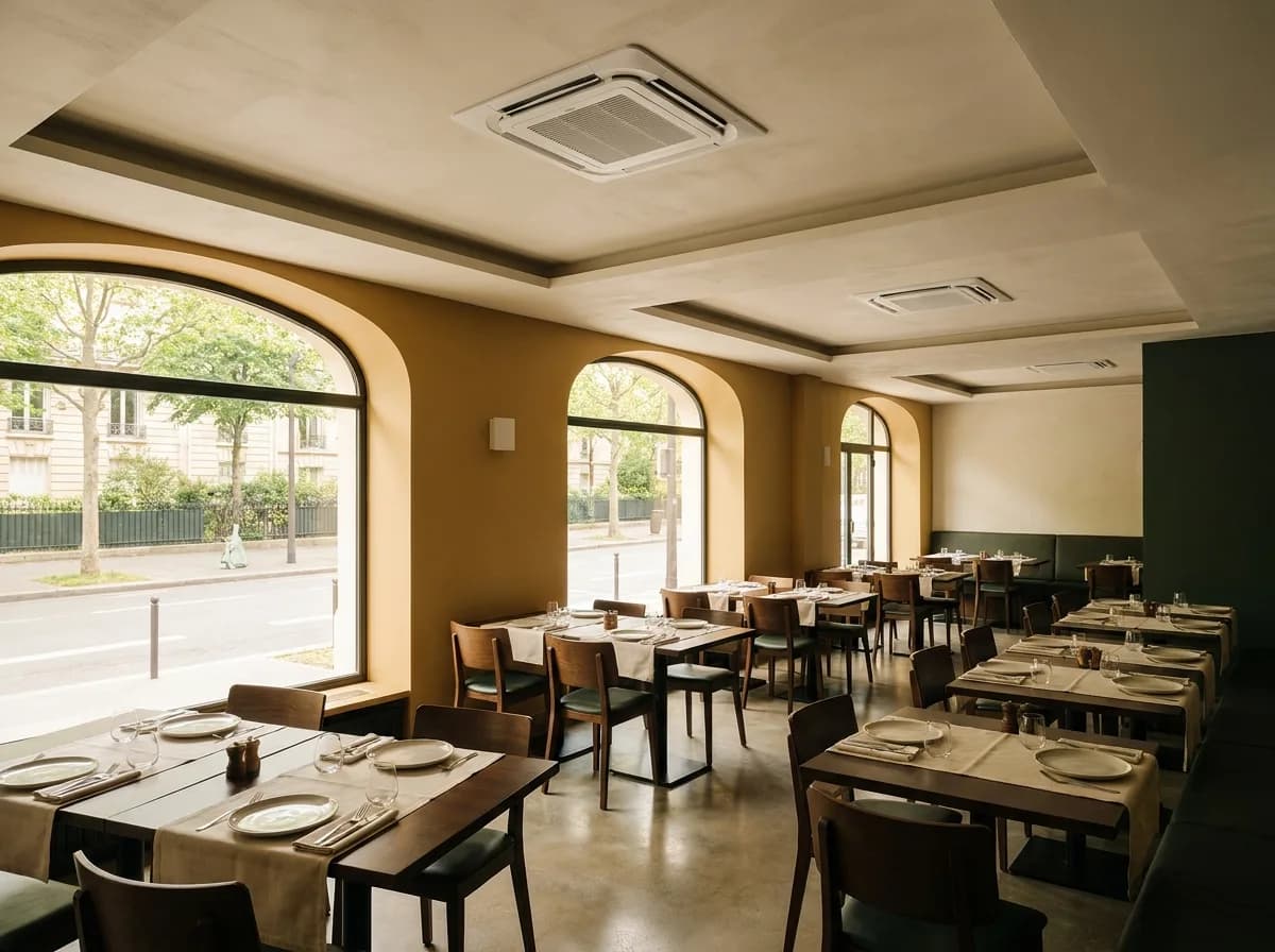 Cassettes de plafond pour un restaurant